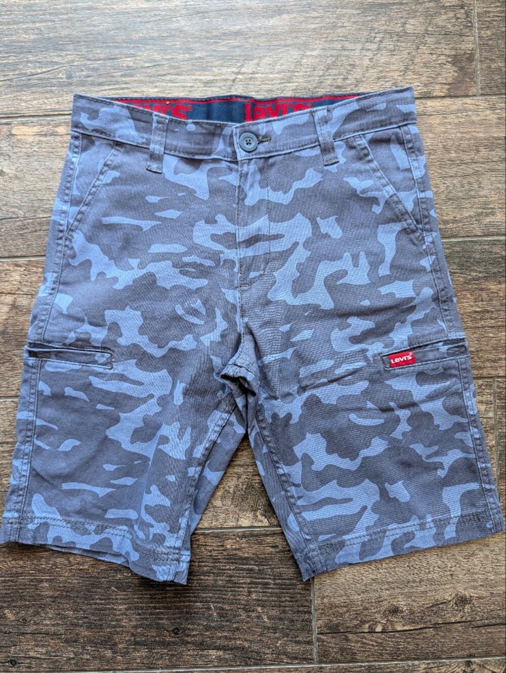 Levi's Boys Youth Blue Camouflage Cargo Shorts Size 14 Regular 27 Waist